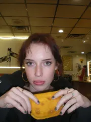 Annie and the beef patty
