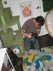 Clev setting up the camera for the first Codename: TMR Show interview