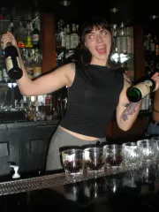Cass pouring up Fernets + Salt Rim