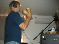 Jake recording maracas