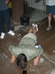 Omar doing pushups