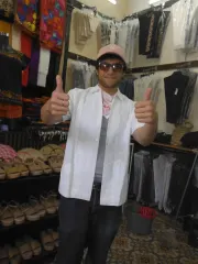 Me wearing a guayabera but I didn't buy it because it was $1200 MXN