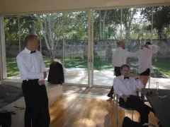 The Boys getting dressed