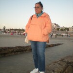 Mom before she fell off the little wall