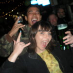 Cass and Joff and a beer full of Green 40 on St. Patrick's Day